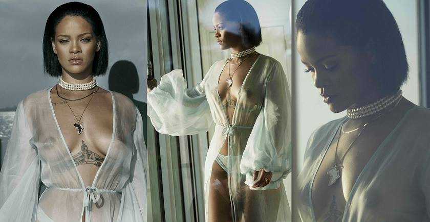 Rihanna super sexy topless and nude stills from music video