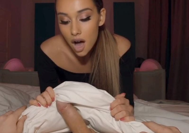 Ariana Grande teases and pleases as she gives a horny blowjob and handjob -  celeb sex tape - Celebrity nude